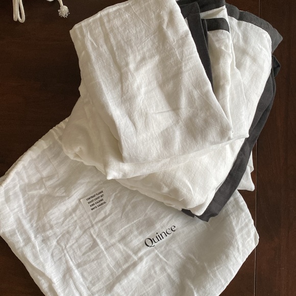 NEW Quince bedding. King/cal King. European Linen Contrast Flange Duvet set - Picture 4 of 8